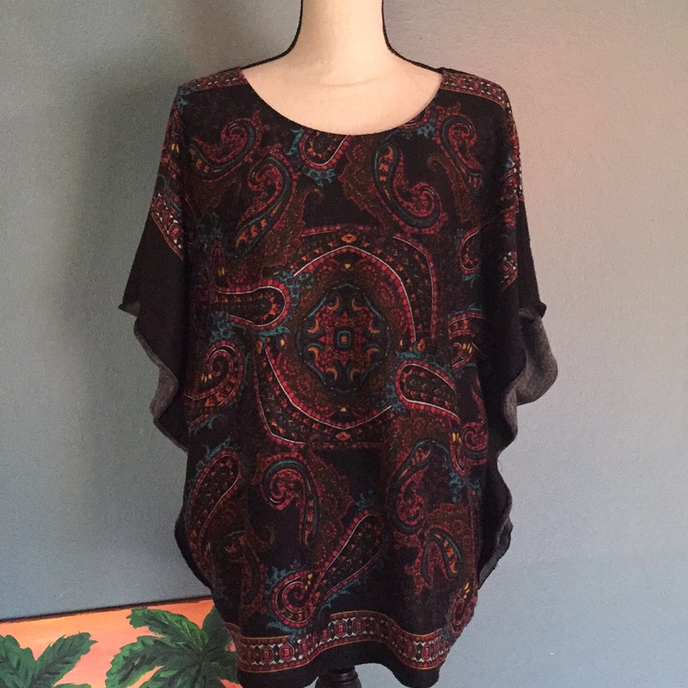 Dolman sleeve paisley top